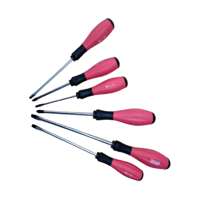 JEU DE 7 TOURNEVIS ROUGE NOIR