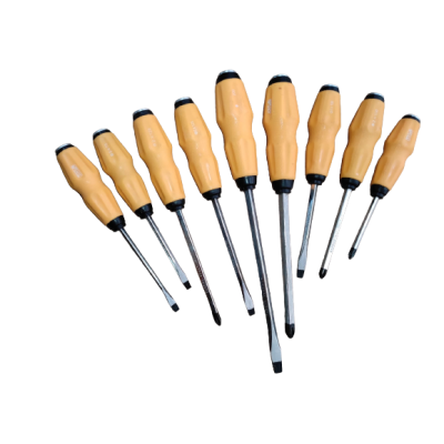 JEU DE 9 TOURNEVIS JAUNE BURIN