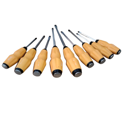 JEU DE 9 TOURNEVIS JAUNE BURIN