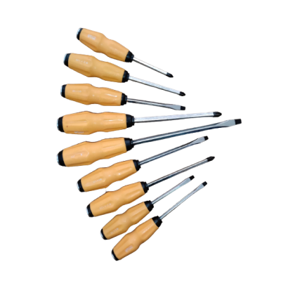 JEU DE 9 TOURNEVIS JAUNE BURIN