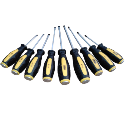 JEU DE 9 TOURNEVIS BURIN NOIR JAUNE