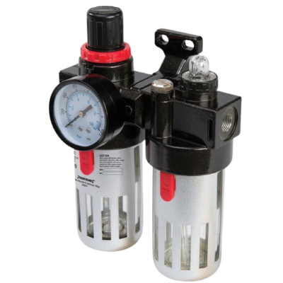 FILTRE RÉGULATEUR LUBRIFICATEUR DOUBLE 1/2 POUR AIR COMPRIMÉ , 150 ML