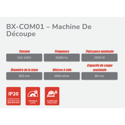 BWINX - BX-COM01 – TRONCONNEUSE METAL  355 MM