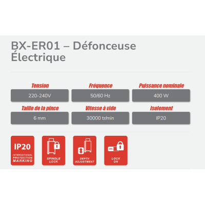 BWINX - BX-ER01 – DÉFONCEUSE ÉLECTRIQUE - 6 MM
