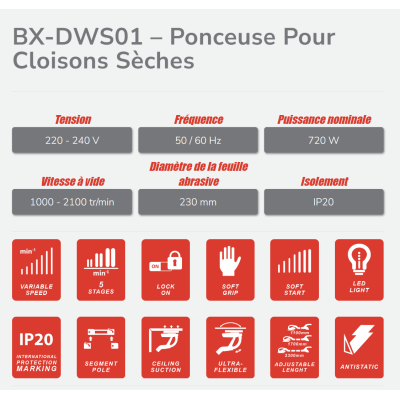 BWINX - BX-DWS01 – PONCEUSE POUR CLOISONS SÈCHES