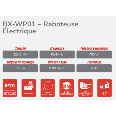 BWINX - BX-WP01 – RABOT ÉLECTRIQUE