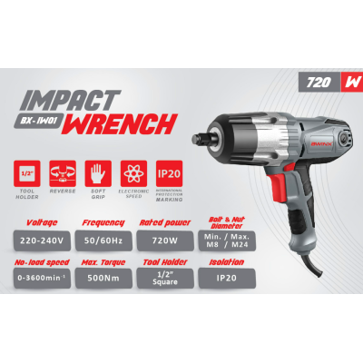 BWINX - BX-IW01 - CLE A CHOC ELECTRIQUE 1/2 - 720 W - BOULONEUSE