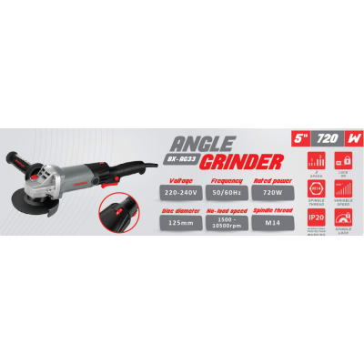 BWINX – BX-AG33 – MEULEUSE D’ANGLE 125 MM – 720 W - A/V