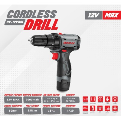 BWINX - BX-12VD01 - PERCEUSE - VISSEUSE A BATTERIE 12 VOLT - 10MM