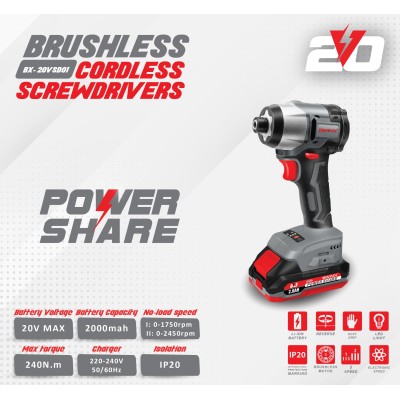 BWINX - BX-20VSD01 - VISSEUSE A CHOC A BATTERIE - 20 V - 240 NM