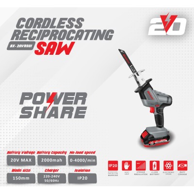 BWINX - BX-20VRS01 - SCIE SABRE A BATTERIE 20 VOLT - 150 MM