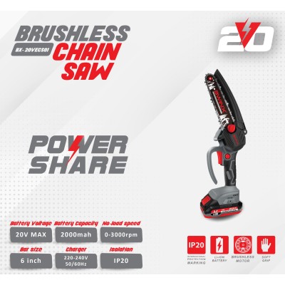 BWINX - BX-20VECS01 - TRONCONNEUSE A BOIS A BATTERIE 6 POUCES - 20 VOLT