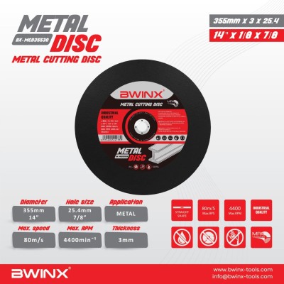 DISQUE DE COUPE METAL - BWINX - 355X3X25.4