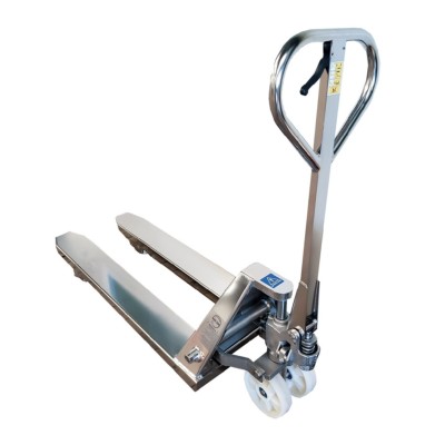 TRANSPALETTE MANUEL INOX 304  - ROUES NYLON - CHARGE MAX 3000 KG - 550 MM X 1250 MM