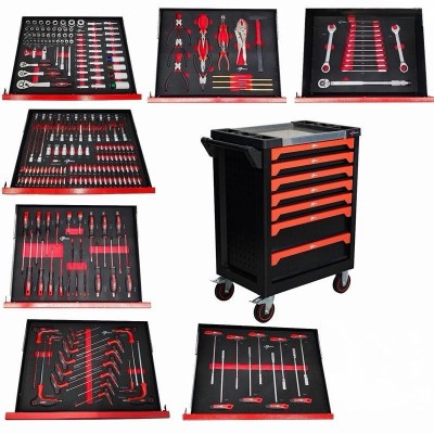SERVANTE D'OUTILLAGE COMPLET 266 PCS 7 TIROIRES